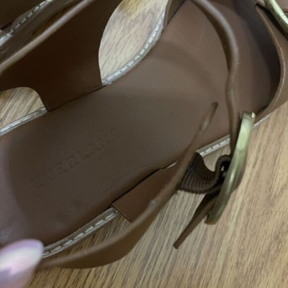 EVERLANE dark brown leather buckle strap sandals size US 7 - Picture 8 of 9